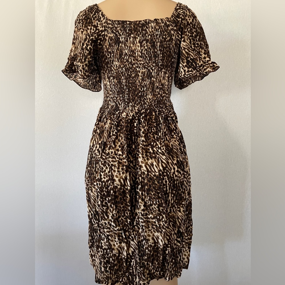 Motherhood Maternity Animal Print Brown Dress  Sz Medium - Picture 3 of 9